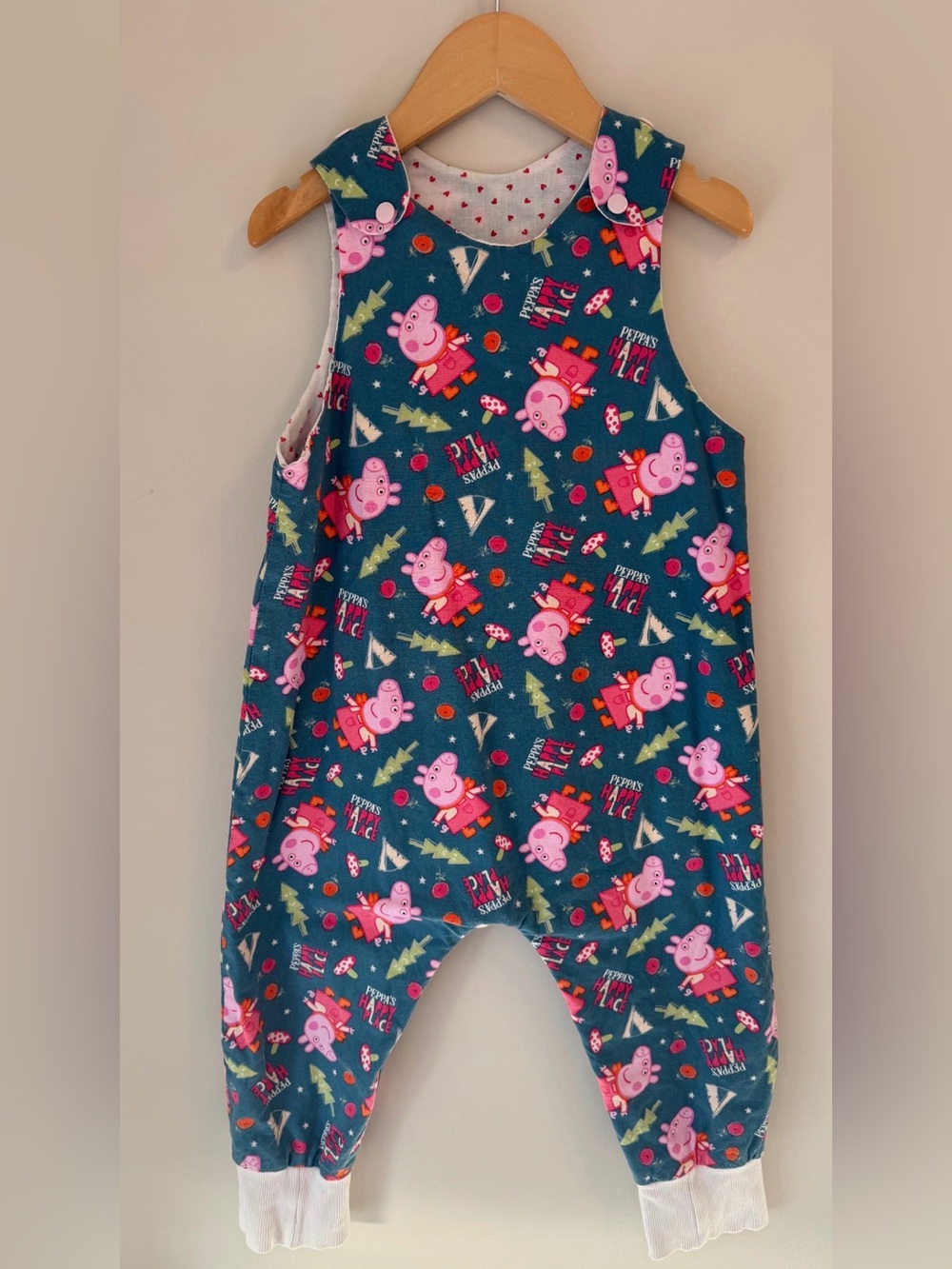 Handmade Peppa Pig “Happy Place” Romper Size 3